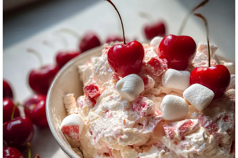 Fresh ingredients for Cherry Cream Delight