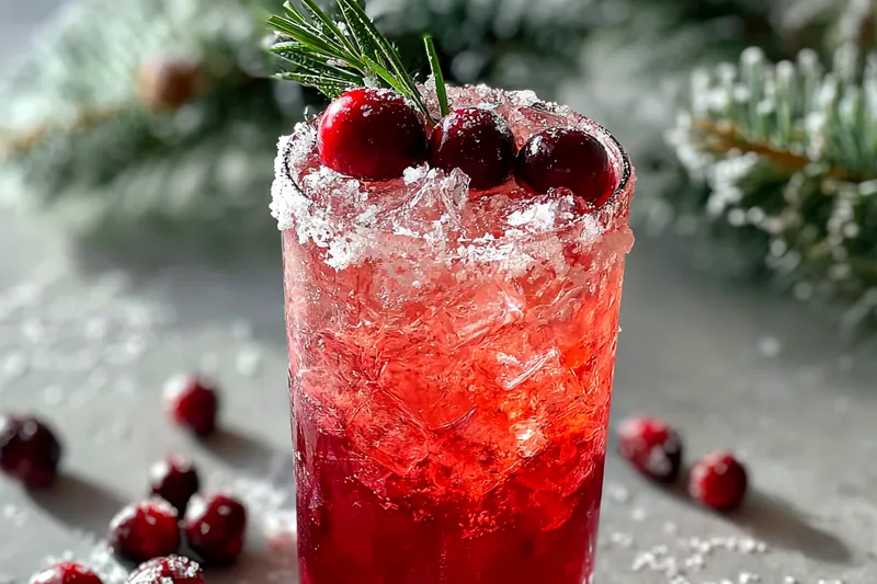An array of vibrant ingredients including cherry juice, lime, and sparkling water arranged for the Festive Cherry Fizz Mocktail preparation.