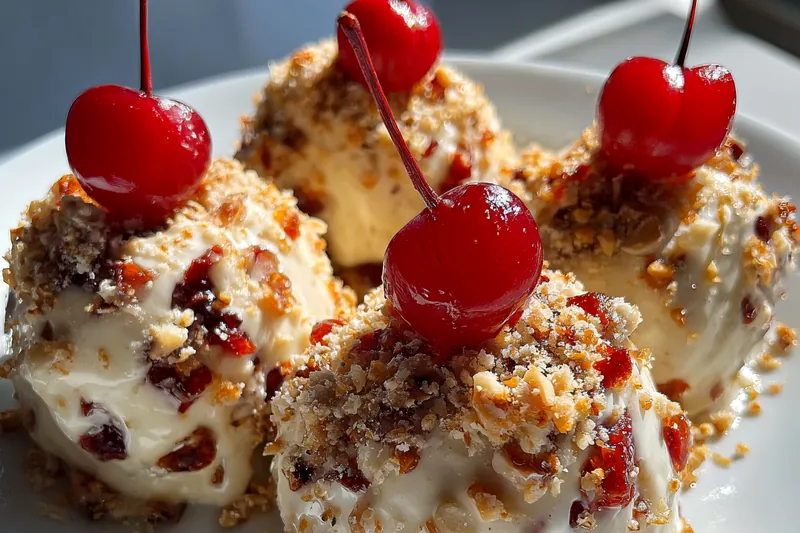 Fresh ingredients for Cherry Nut Cream Bombs