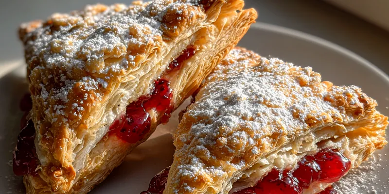 Delicious Cherry Puff Pastries served on a plate