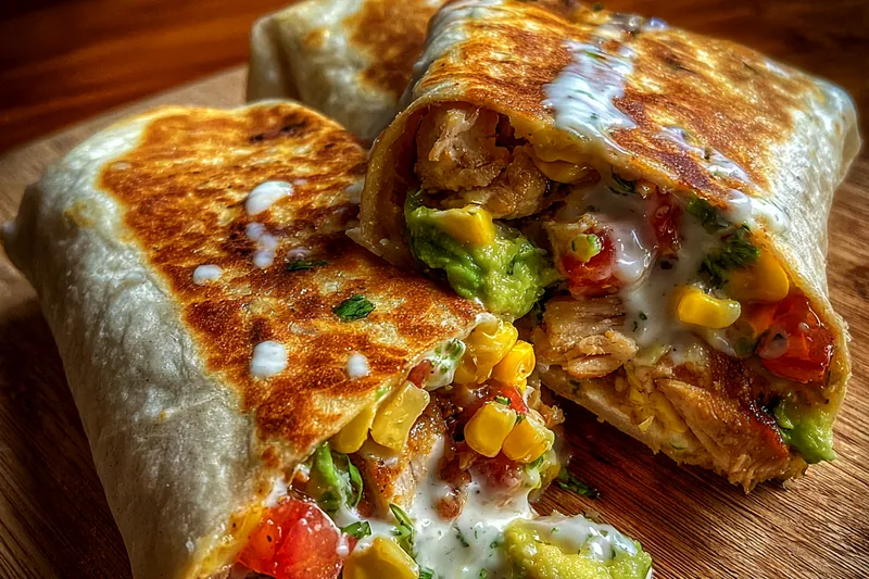 Chef Mitchell cooking chicken strips for Chicken Avocado Wraps in a skillet, showcasing the perfect golden-brown color.