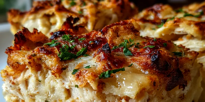 Delicious Chicken Parmesan Casserole served hot
