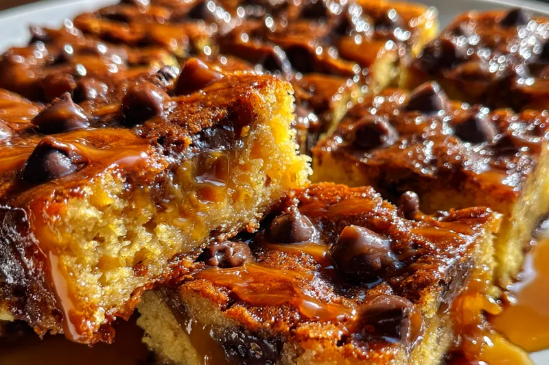 Fresh ingredients for Chocolate Caramel Cookie Bars