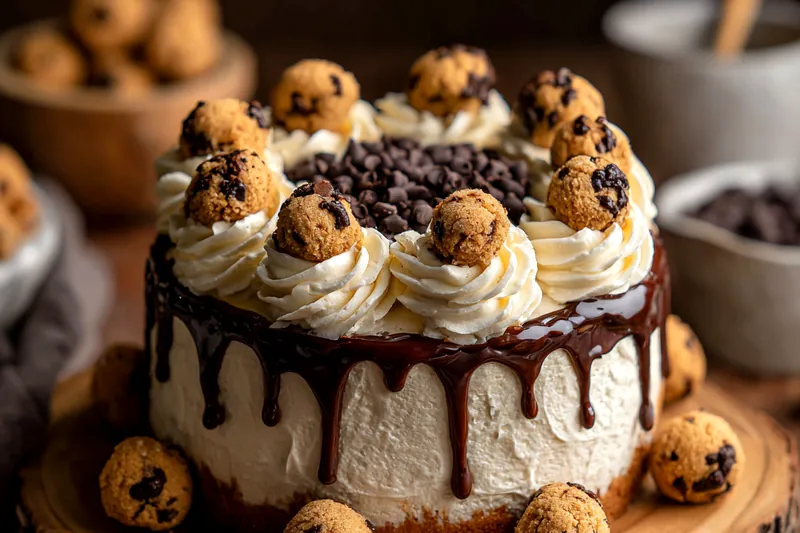 Cooking process for Chocolate Chip Cookie Dough Cake