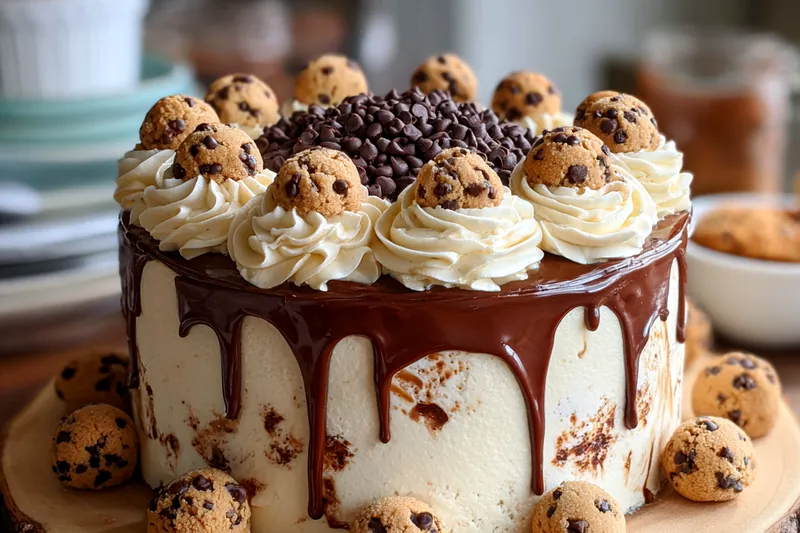 Fresh ingredients for Chocolate Chip Cookie Dough Cake