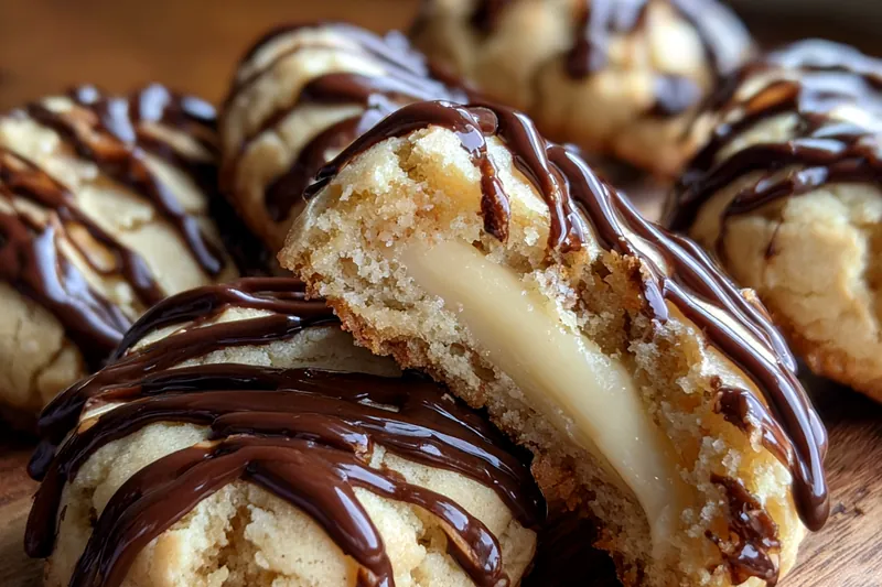 Fresh ingredients for Chocolate Drizzled Cream Cookies