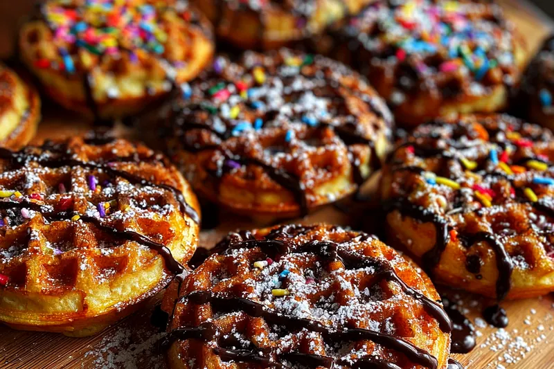 Cooking process for Chocolate Drizzled Waffle Pastries