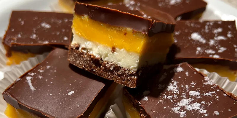 Delicious Chocolate Layered Fudge served on a plate
