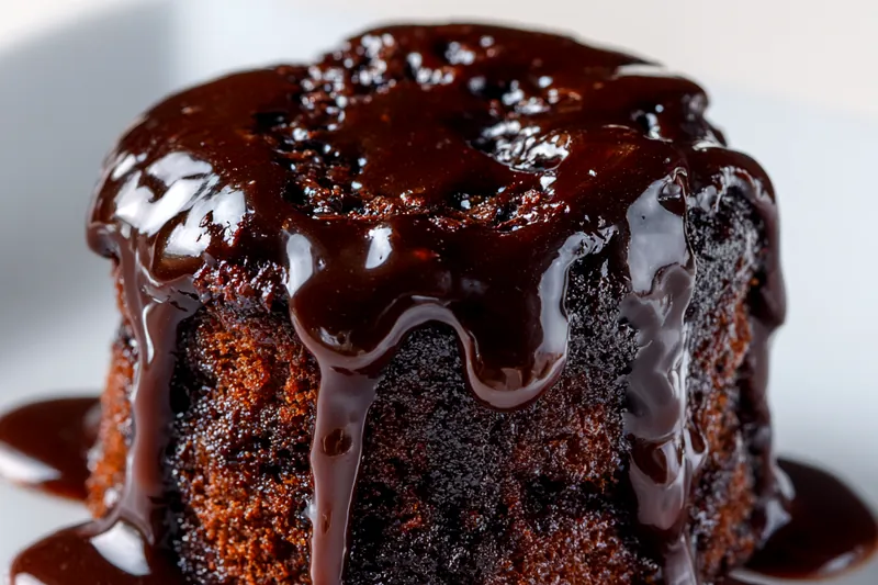 Chocolate Ooey Gooey Cake baking in the oven