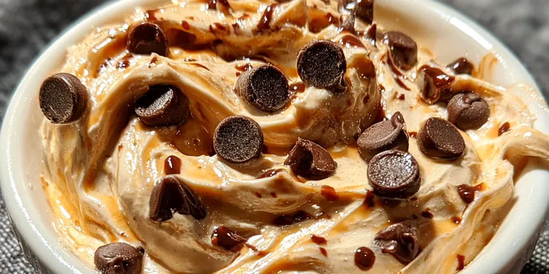 Delicious Chocolate Peanut Butter Dip served on a plate