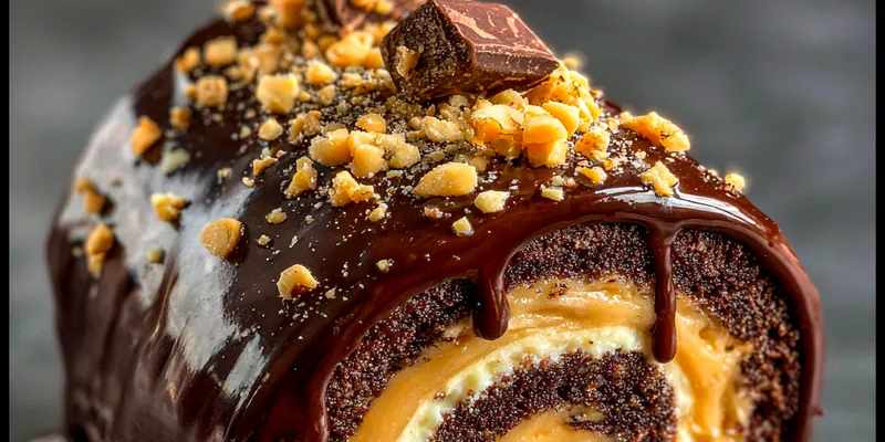 Delicious Chocolate Peanut Butter Roll served on a plate