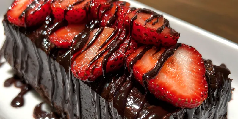Delicious Chocolate Strawberry Fudge Brownies served on a plate