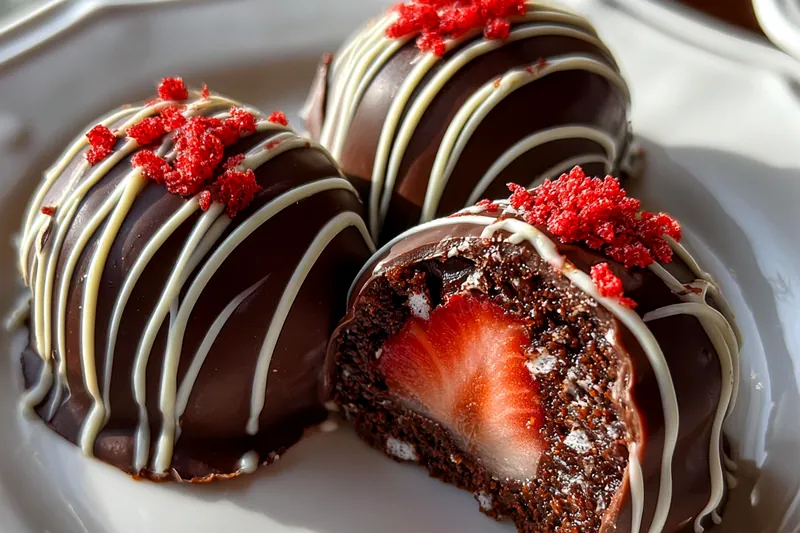 Cooking process for Chocolate Strawberry Truffle Bites