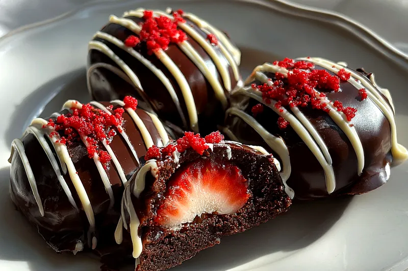Fresh ingredients for Chocolate Strawberry Truffle Bites