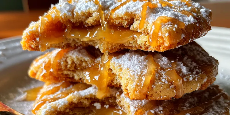Delicious Christmas Gooey Butter Cookies on a festive plate