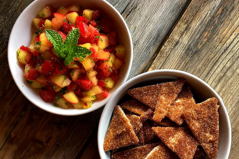 Fresh ingredients for Cinnamon Apple Salsa Delight