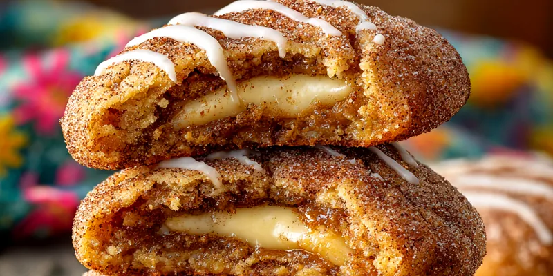 Delicious Cinnamon Cream Filled Cookies served on a plate