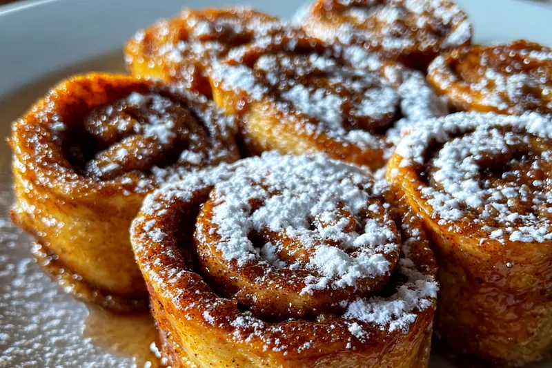 A collection of ingredients for Cinnamon French Roll-Ups, including bread, sugar, and cinnamon.