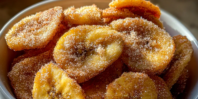 Cinnamon Sugar Baked Banana Chips