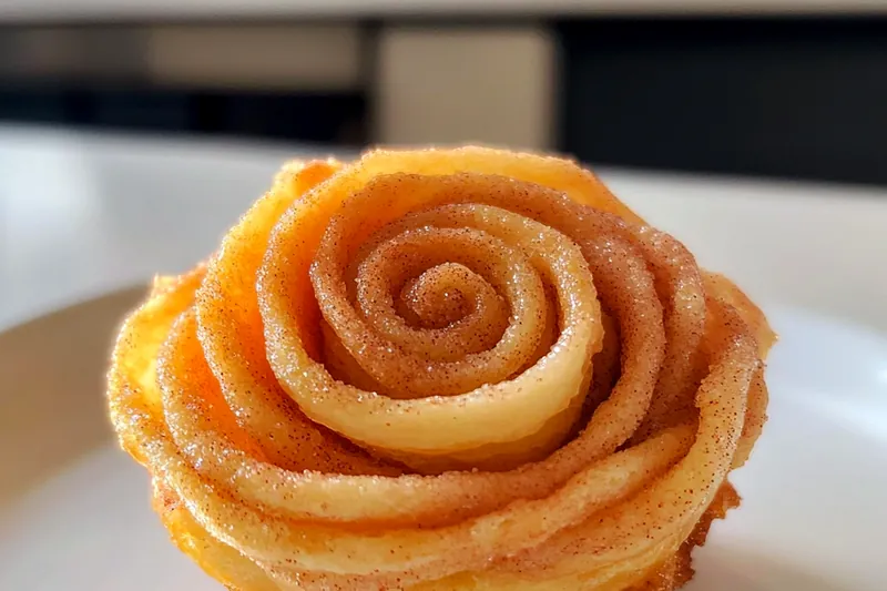 Baking process of Delicious Cinnamon Sugar Cruffins in the oven, showcasing their golden-brown tops.