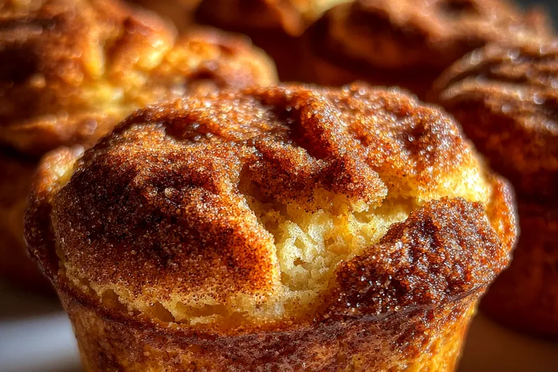 Cinnamon Toast Muffins baking in the oven, showcasing a fluffy rise and golden tops.