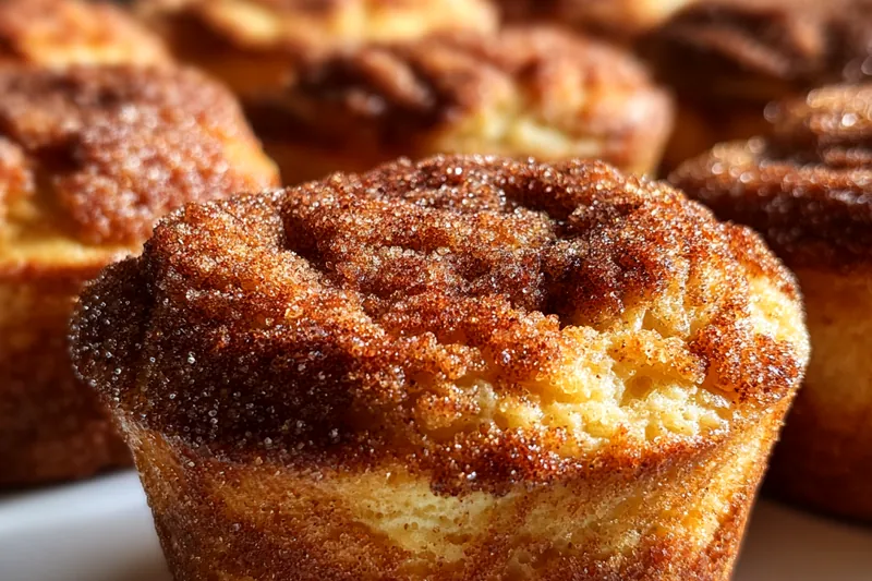 Ingredients for Cinnamon Toast Muffins displayed, including flour, butter, cinnamon, and sugar.