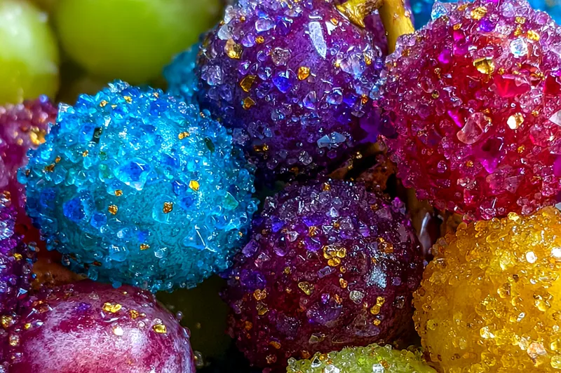 Fresh ingredients for Colorful Candied Grapes Treat
