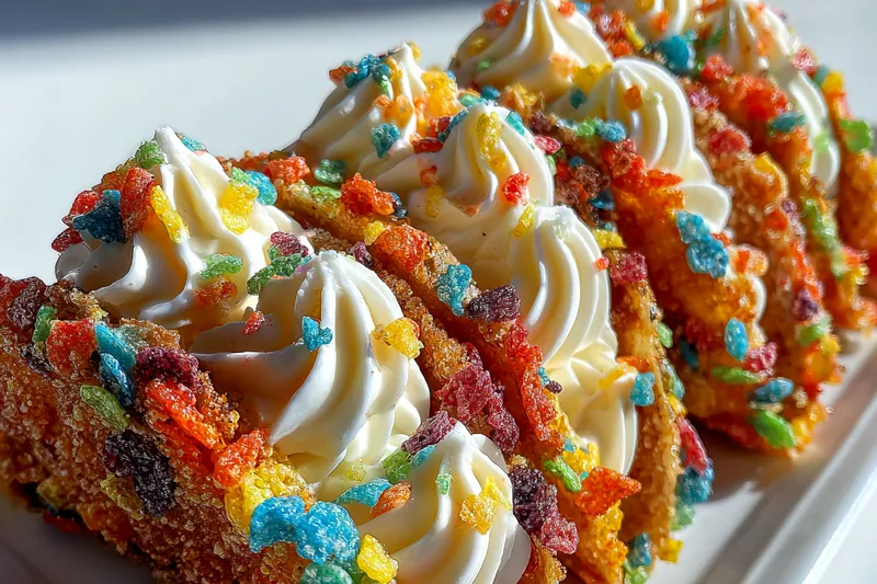 Cooking process for Colorful Cereal Dessert Tacos