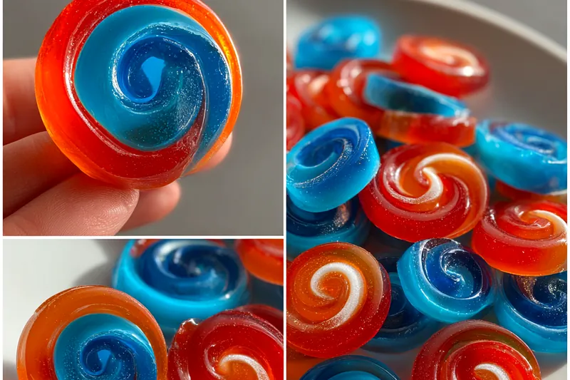 Cooking process for Colorful Jello Spiral Treats