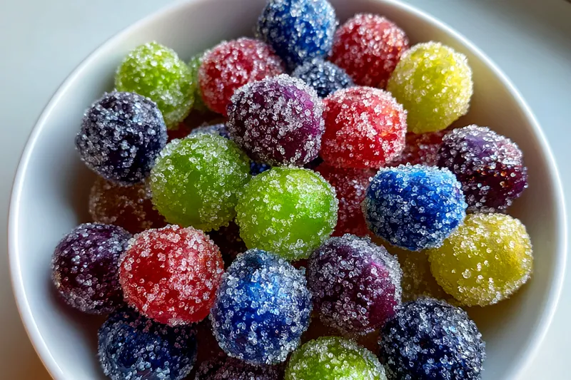 Cooking process for Colorful Sugary Grapes