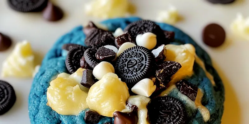 A stunning display of Delicious Cookie Monster Treats with vibrant blue frosting and gummy candy eyes.