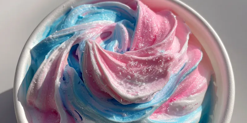 Delicious Cotton Candy Frosting Delight served on a plate