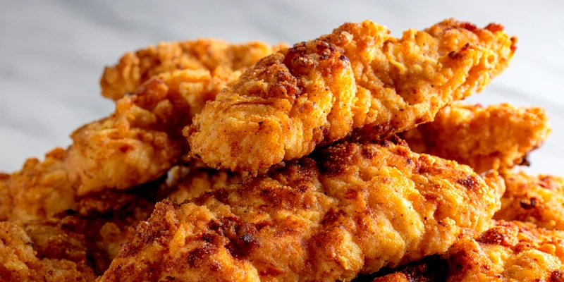 Crispy Crack Chicken Tenders served with dipping sauce