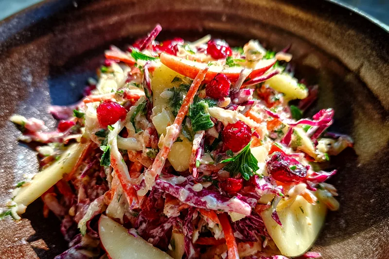 Cooking process for Cranberry Apple Slaw