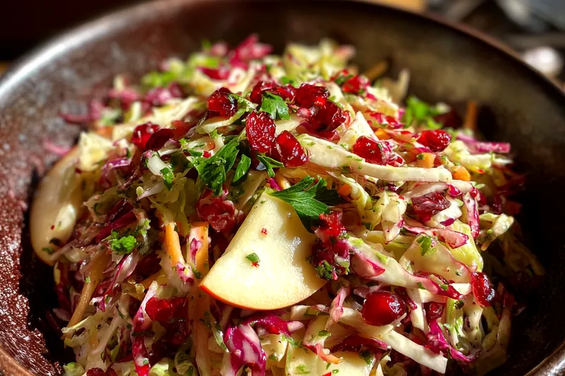 Fresh ingredients for Cranberry Apple Slaw