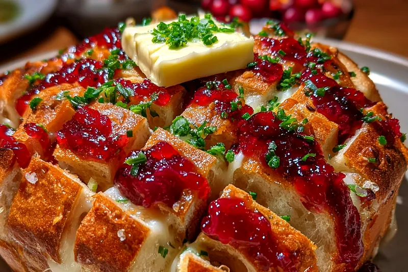 Cooking process for Cranberry Brie Pull-Apart Bread