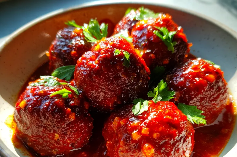 Cooking process for Cranberry Glazed Meatballs
