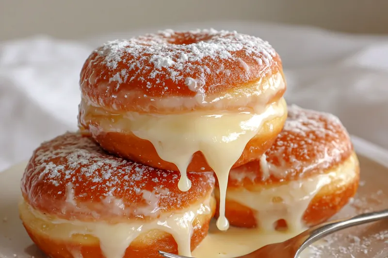 Fresh ingredients for making cream donuts