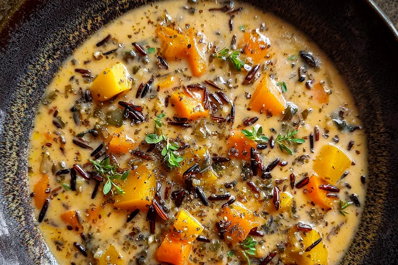 Cooking process for Creamy Autumn Wild Rice Soup