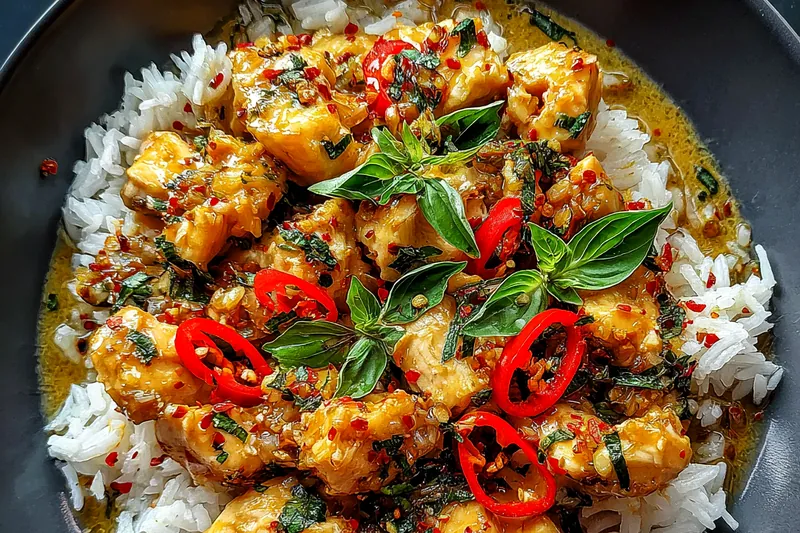 Cooking process for Creamy Basil Chicken Delight