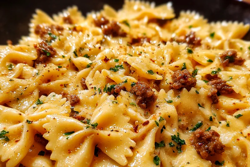 Fresh ingredients for Creamy Cajun Bowtie Pasta
