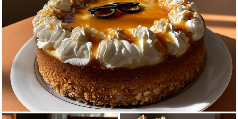 Delicious Creamy Caramel Cheesecake served on a plate