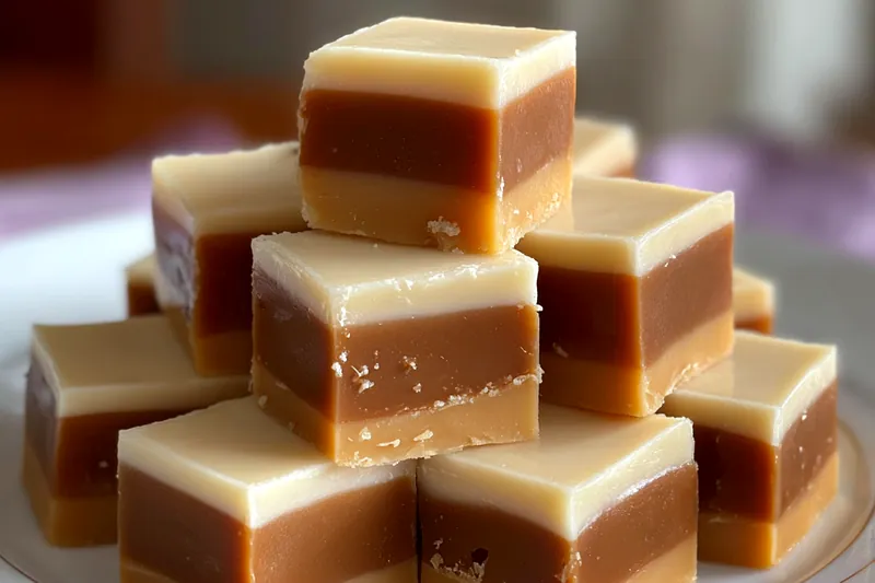 Cooking process for Creamy Caramel Layered Fudge