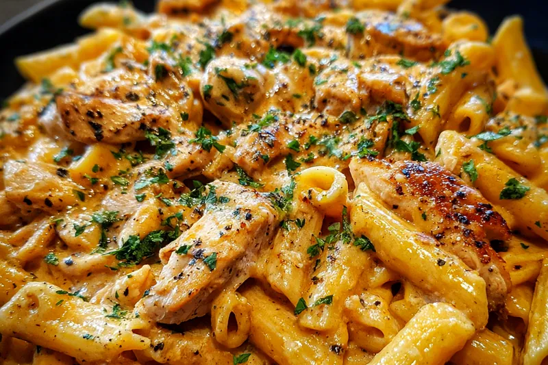 A vibrant array of ingredients for Creamy Chicken Delight, including fresh chicken, vegetables, and seasonings.