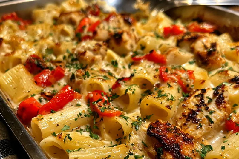 Fresh ingredients for Creamy Chicken Pepper Pasta