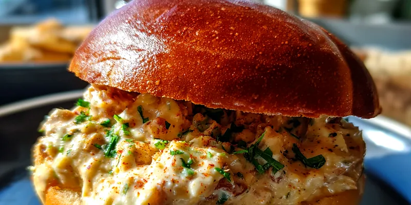 Delicious Creamy Chicken Sandwich served on a plate