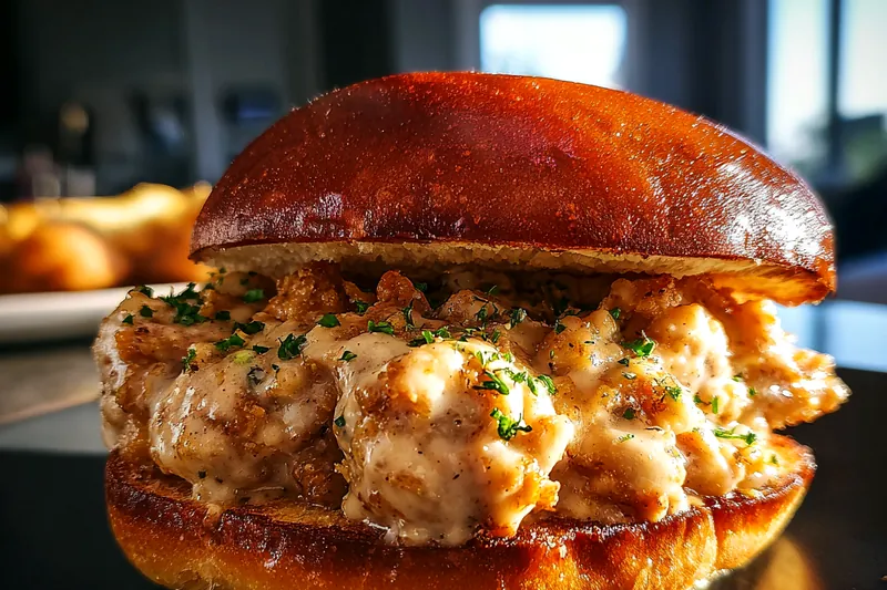 Fresh ingredients for Creamy Chicken Sandwich