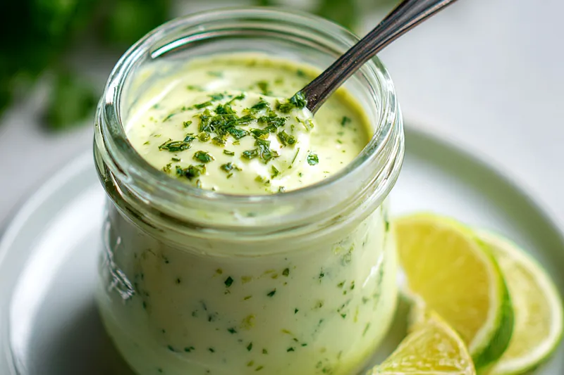 Fresh ingredients for Creamy Cilantro Lime Sauce