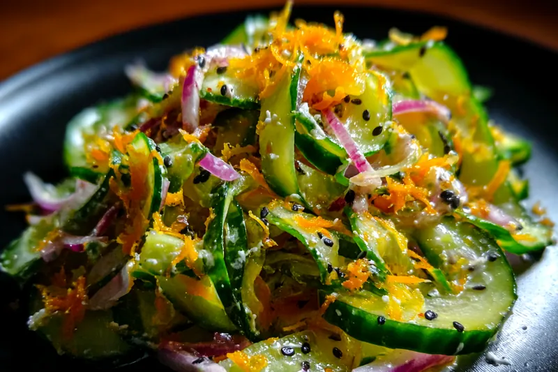 Cooking process for Creamy Cucumber Cheese Salad