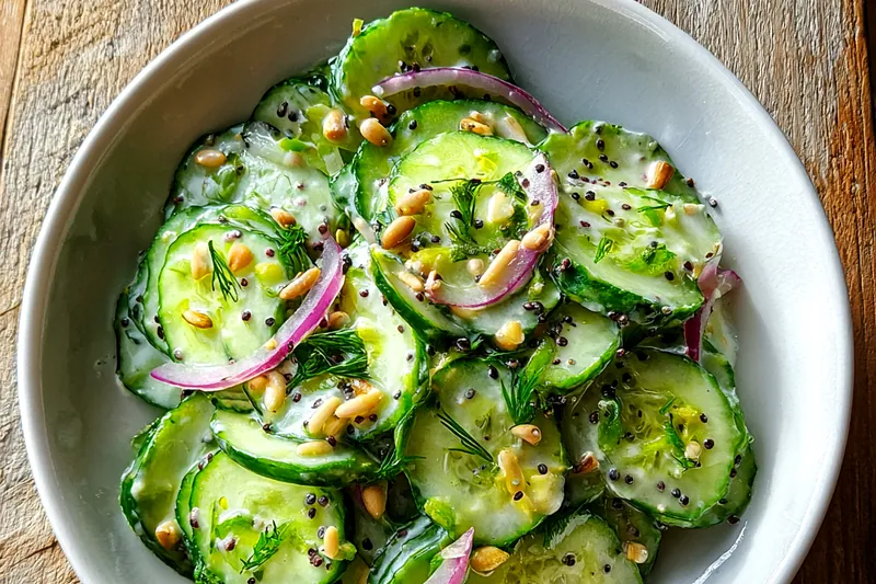 Cooking process for Creamy Cucumber Onion Salad